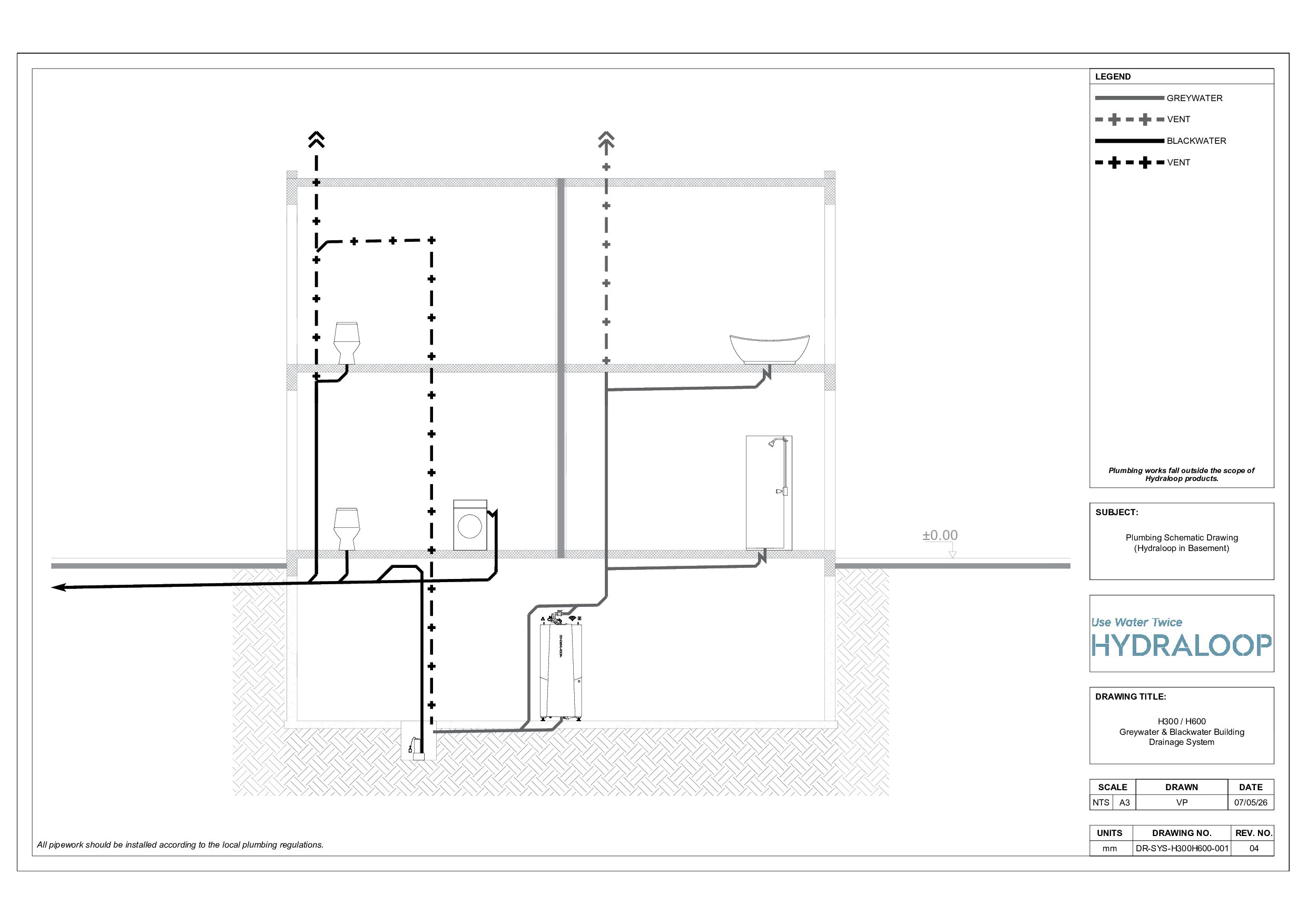 First page of Hydraloop Plumbing Drainage Configurations rev04 1