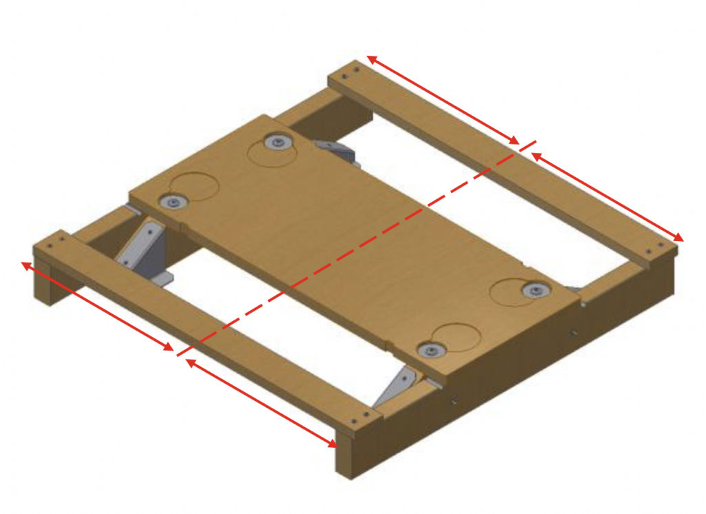 Instructional image supporting textual instruction step 2 to assemble a Large Footprint Pallet.